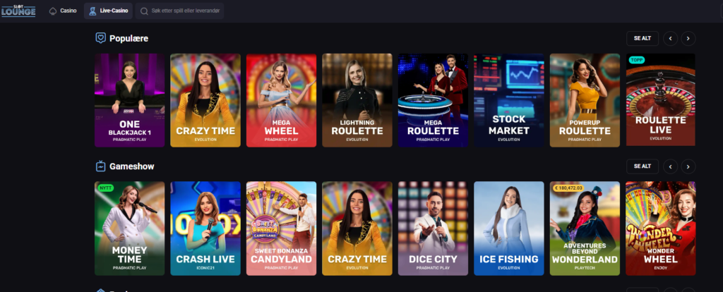 slot lounge norge