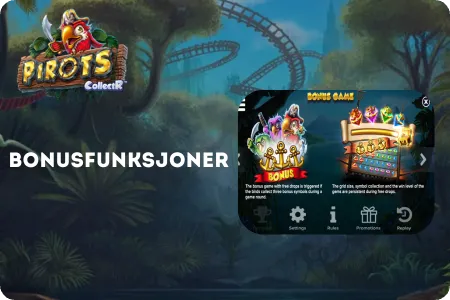 Funksjonssymbolene Bonusfunksjoner og Spesialsymboler